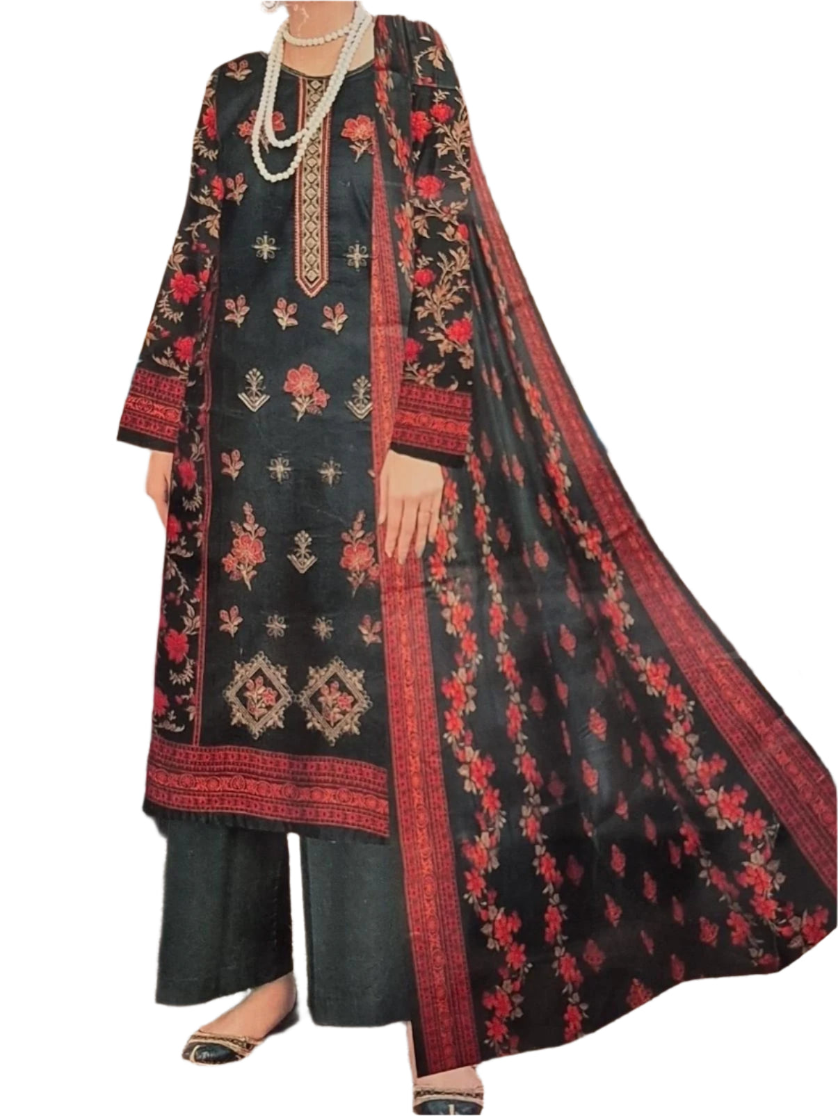 Premium Lawn three piece trouser suit