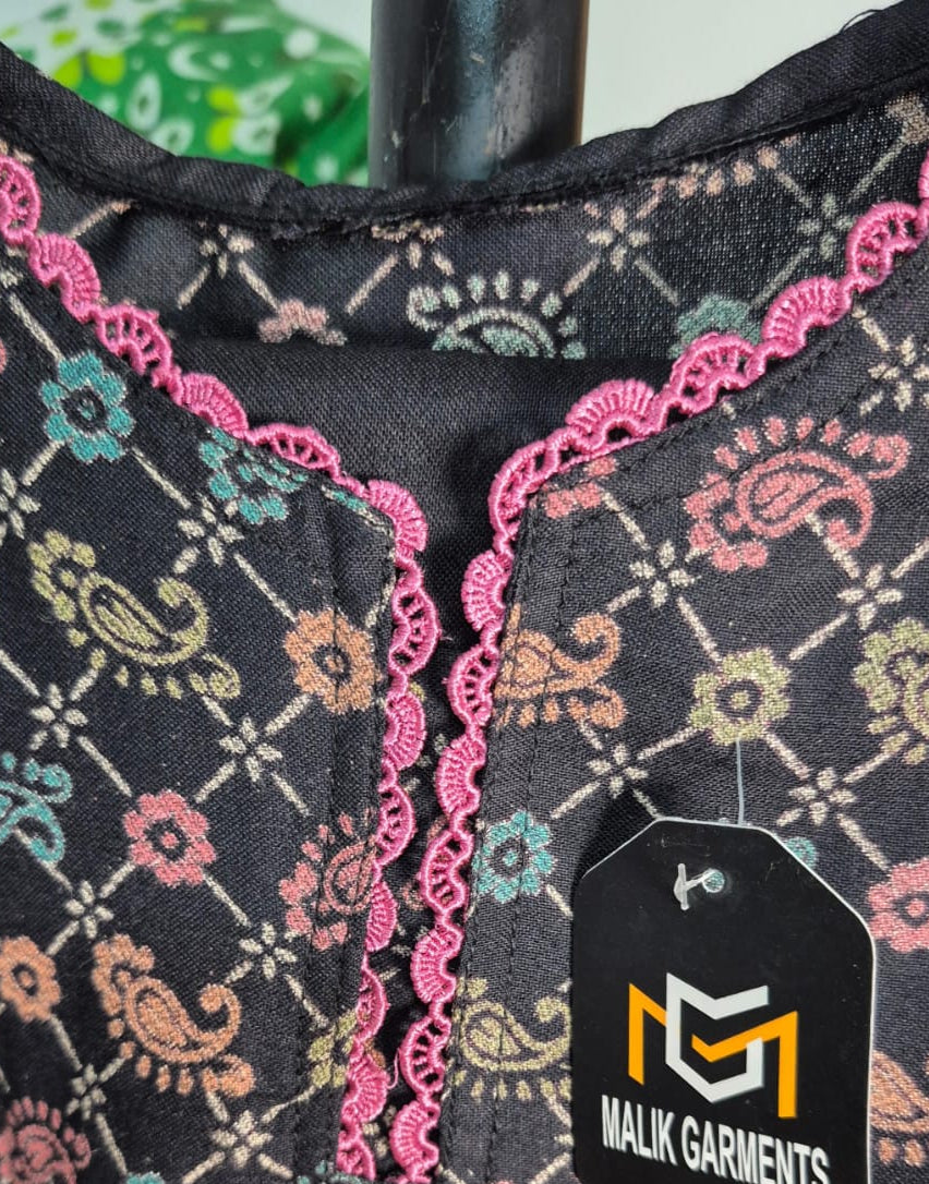 DHANAK TWO PIECE TROUSER SUIT BLACK&PINK