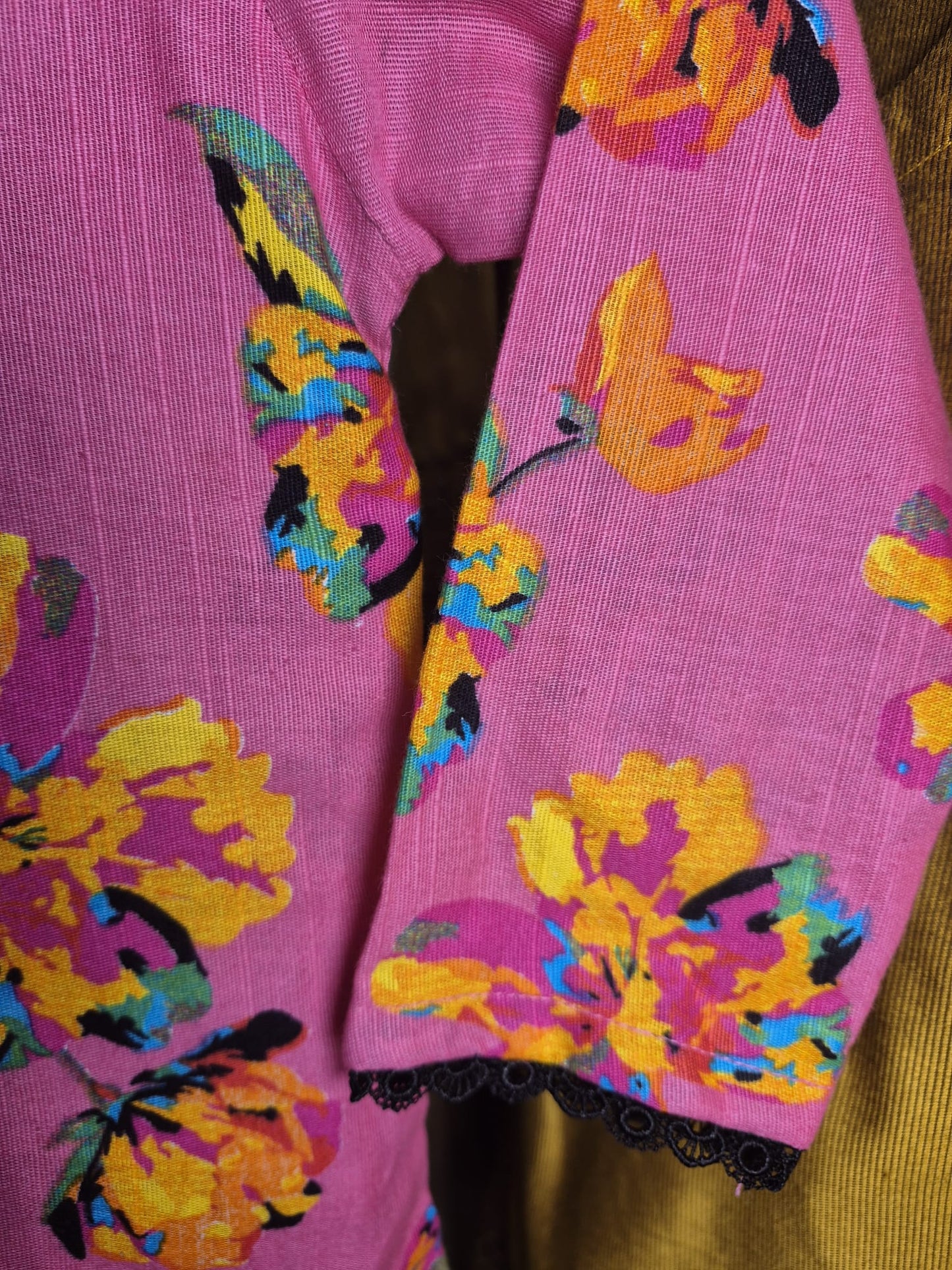 KHADDAR TWO PIECE TROUSER SUIT PINK FLORAL