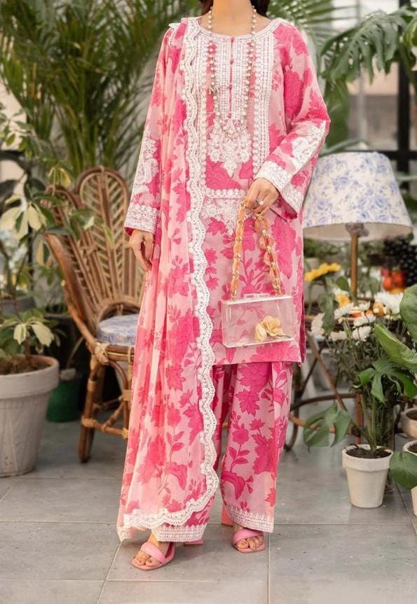 Lawn Three Piece Pink