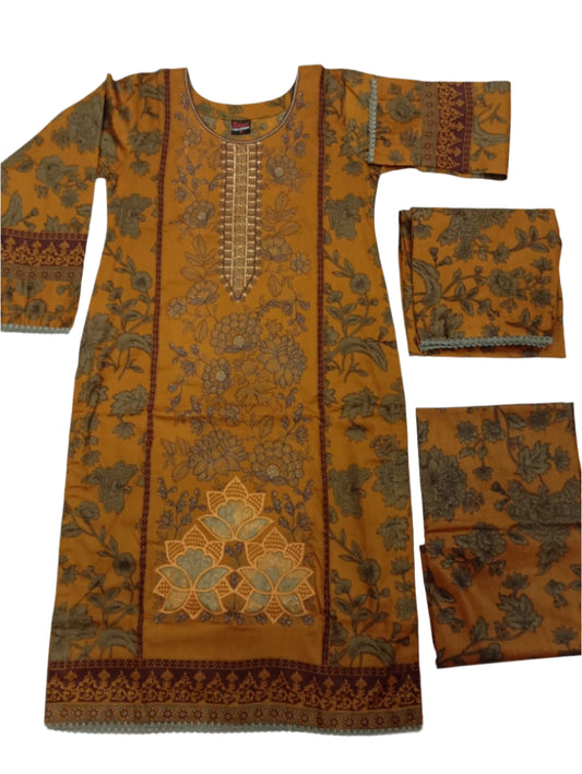 Lawn three Piece Mustard
