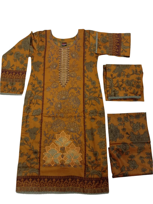 Lawn Three Piece Mustard