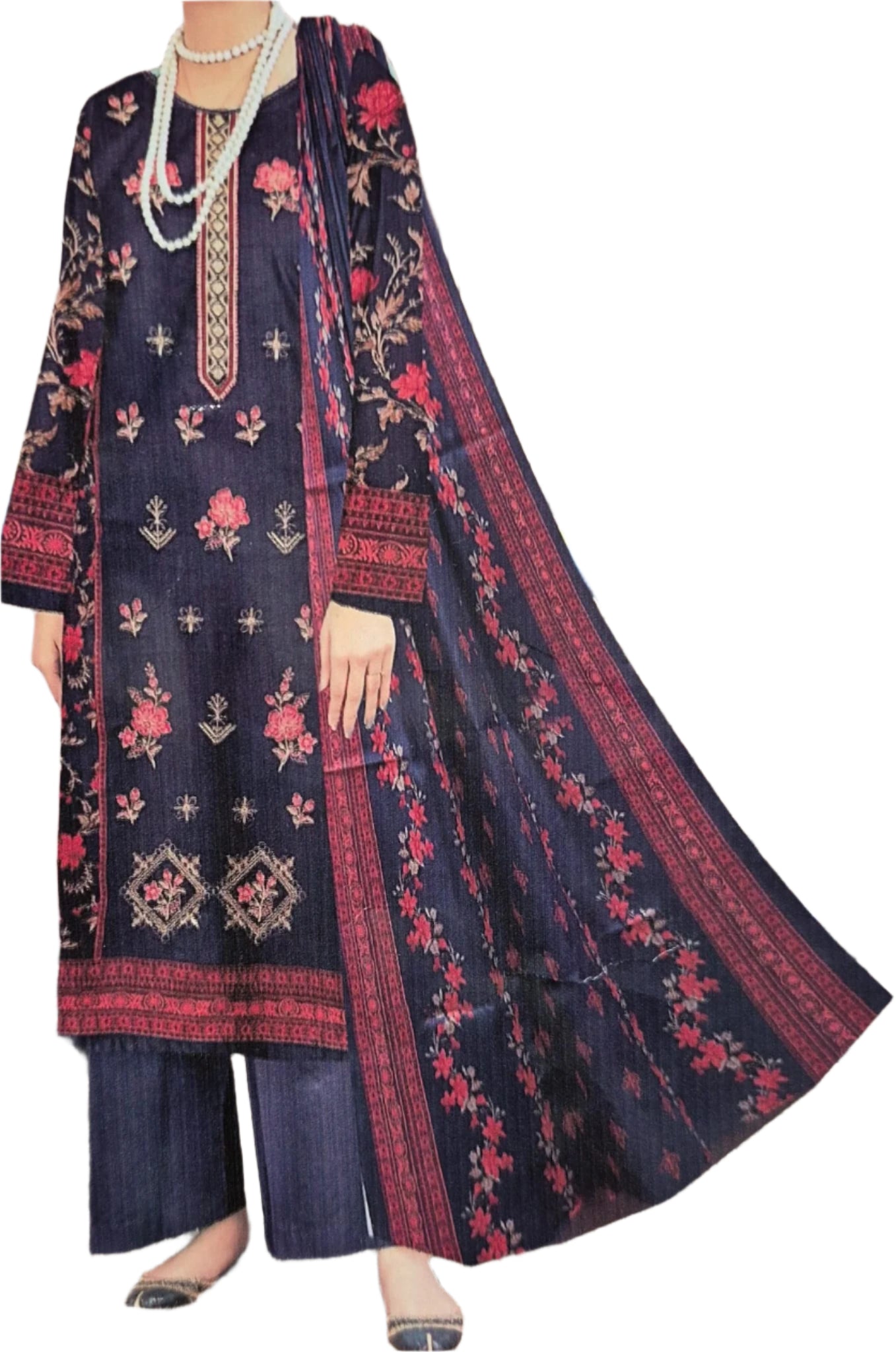 Premium Lawn three piece trouser suit