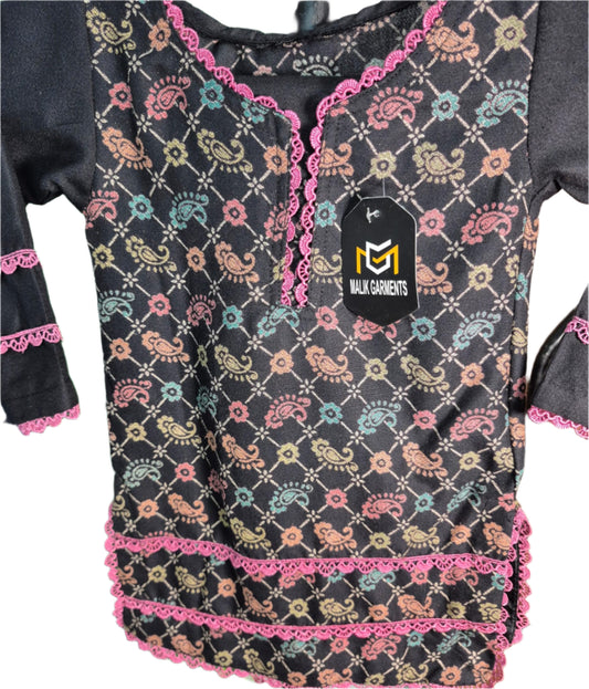 DHANAK TWO PIECE TROUSER SUIT BLACK&PINK