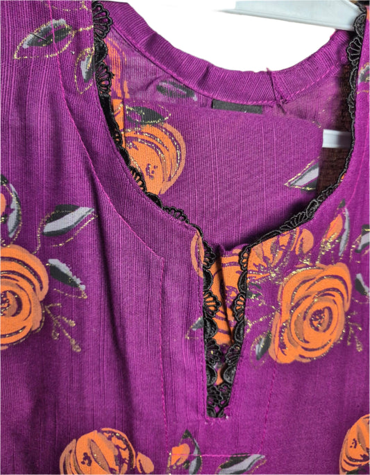 KHADDAR TROUSER SUIT PURPLE