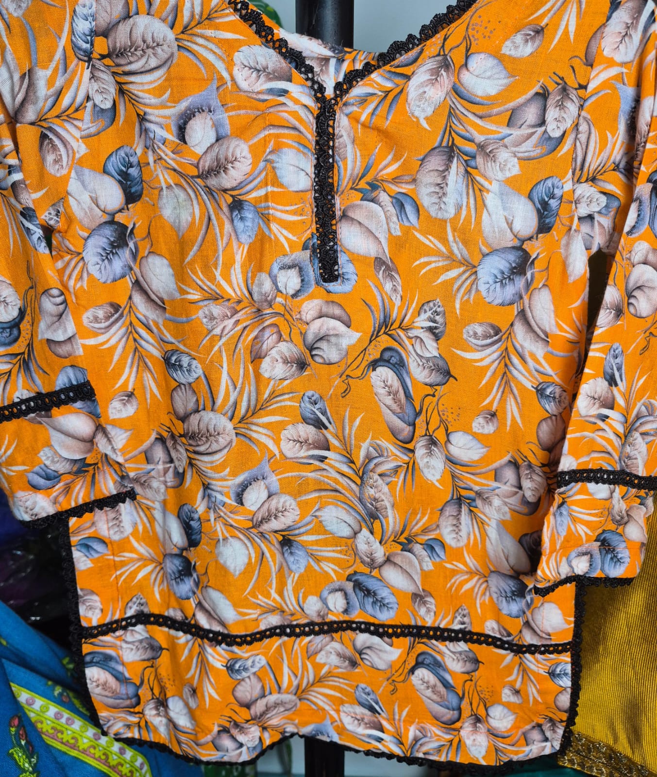 LAWN TWO PIECE TROUSER SUIT ORANGE