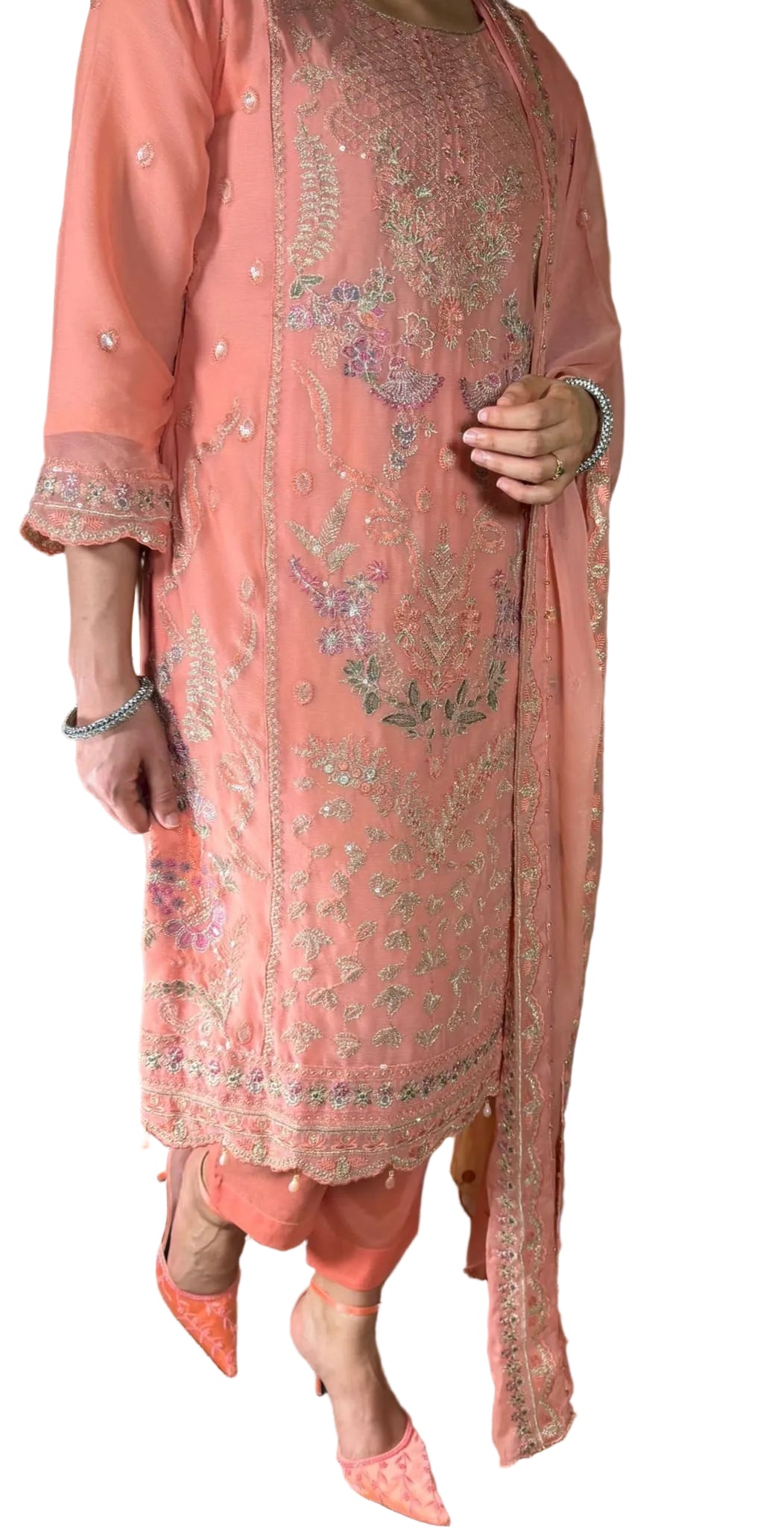 Chiffon Three Piece Peach