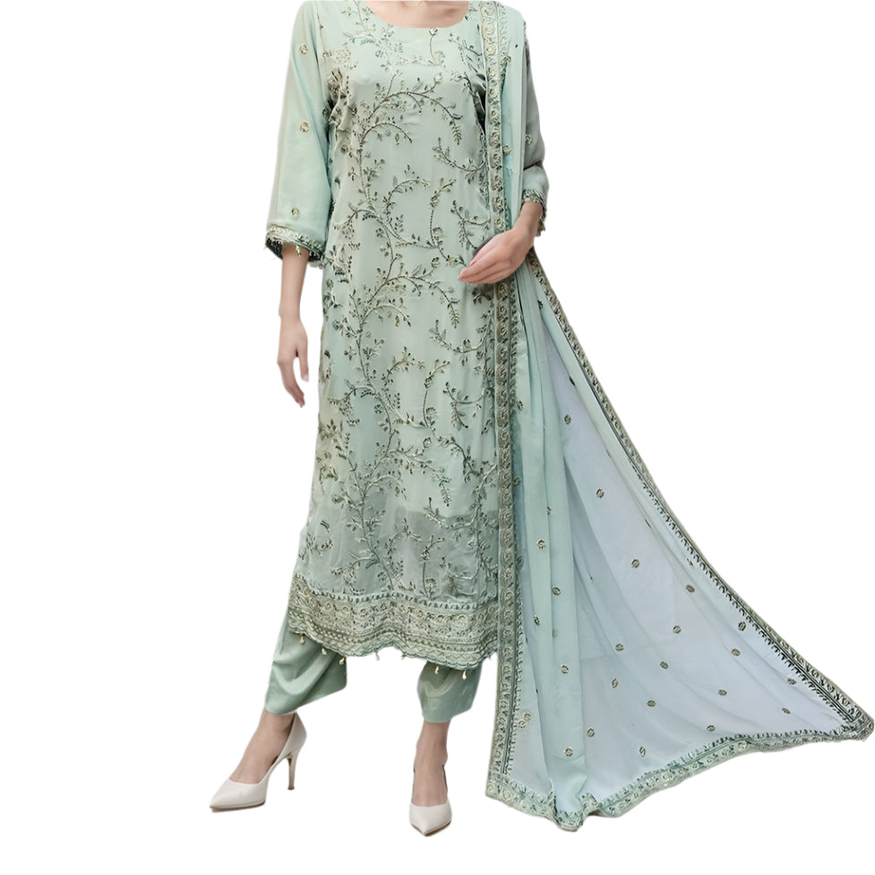 Chiffon three piece trouser suit