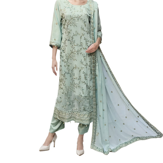 Chiffon three piece trouser suit