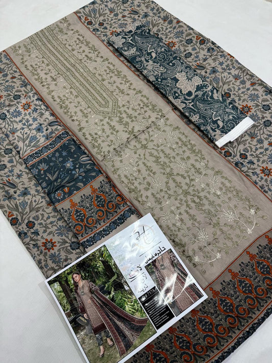 Lawn Three Piece Stone and Maroon, Dark green